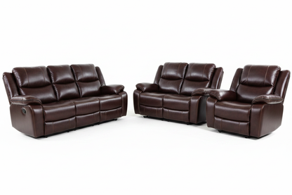 9824 Burgundy Recliner Set – Front View
