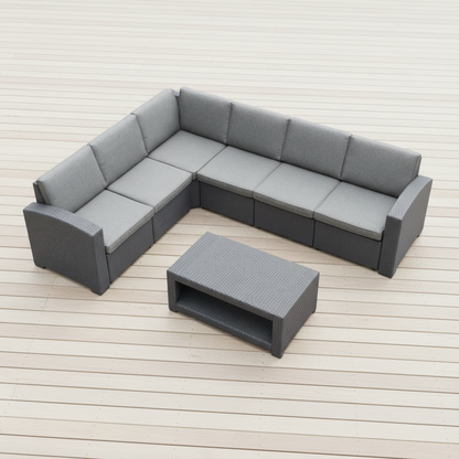 Riviera 6-Seater Outdoor Sectional Lounge Set
