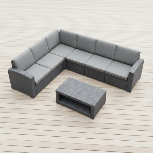 Riviera 6-Seater Outdoor Sectional Lounge Set