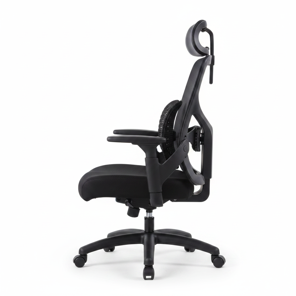 W4544 Black Office Chair - Side Profile